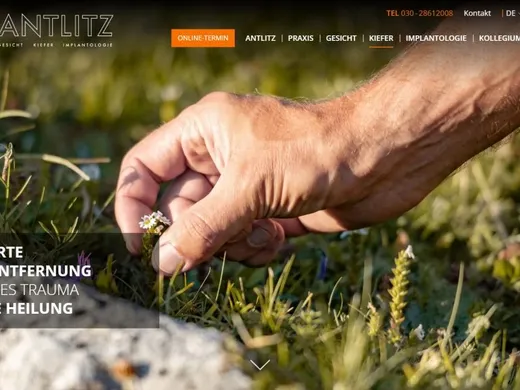 Website für ANTLITZ — weitere Ansicht