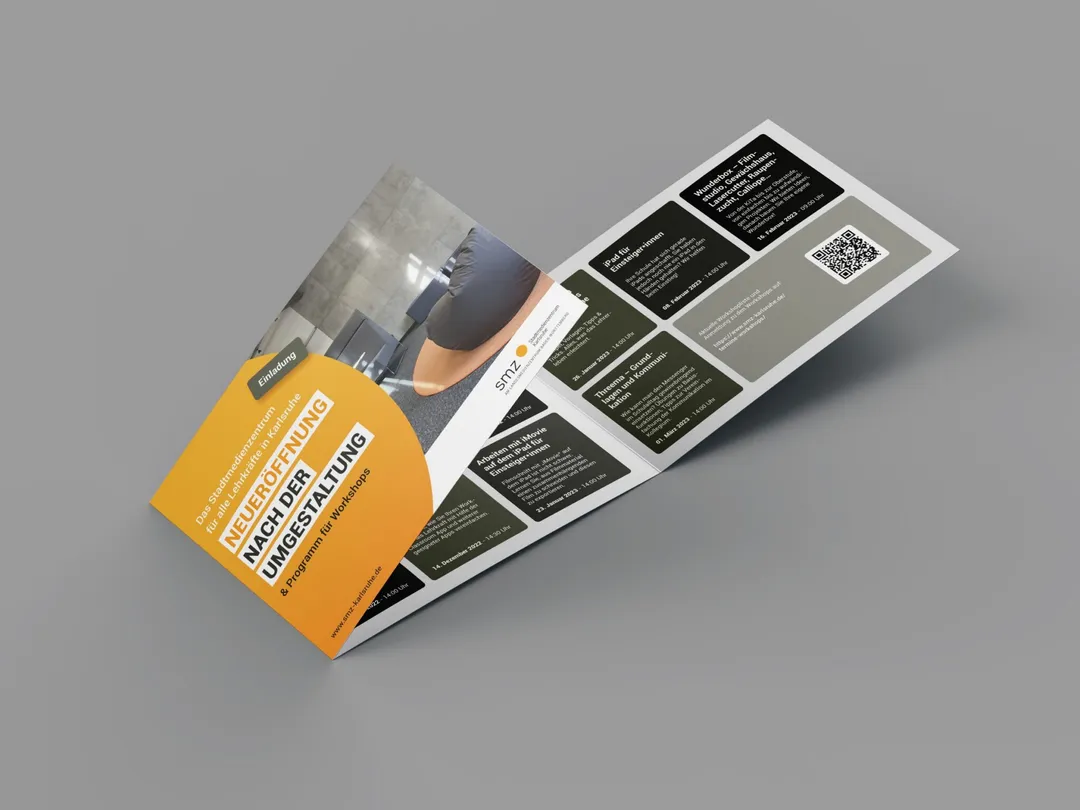 Flyer für das SMZ Karlsruhe — Ansicht des Projekts