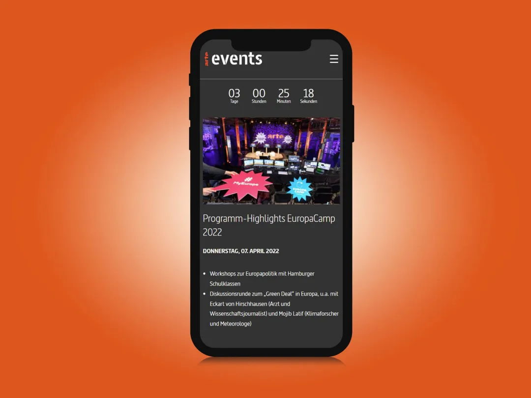 arte events — Ansicht des Projekts