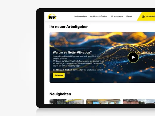 Karriere-Website für NetterVibration — weitere Ansicht