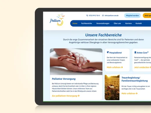Relaunch der Pallium-Website — weitere Ansicht