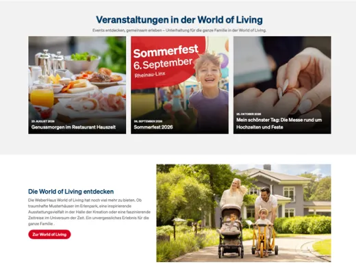 Eventplattform World of Living — weitere Ansicht