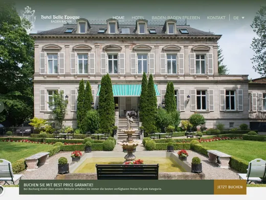 Die Website des Hotel Belle Epoque