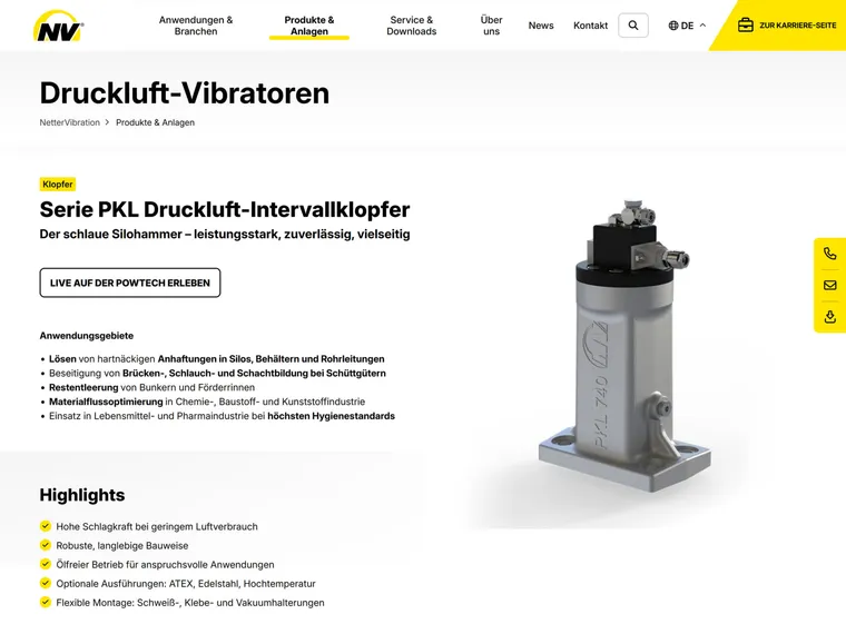Produktserie aus der automatisierten Produktdatenbank