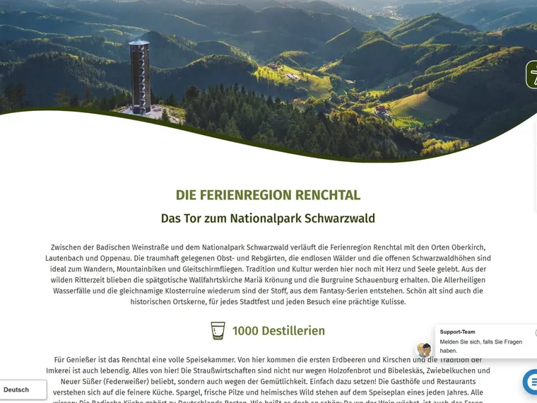 Die Ferienregion Renchtal — das Tor zum Nationalpark Schwarzwald