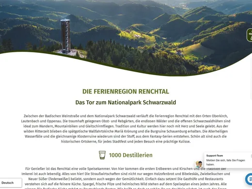 Die Ferienregion Renchtal — das Tor zum Nationalpark Schwarzwald