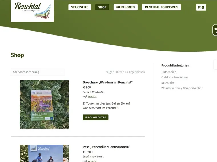 Das Sortiment nach Kategorien