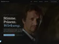 Die Startseite mit dem Leitmotiv Stimme, Präsenz, Wirkung