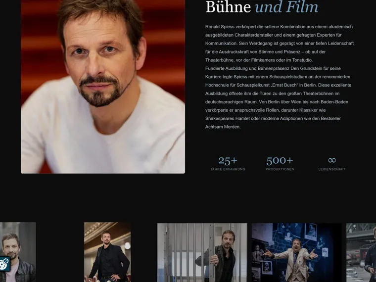 Der Abschnitt Bühne und Film