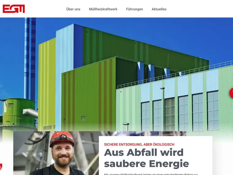 Die Startseite des Mullheizkraftwerks