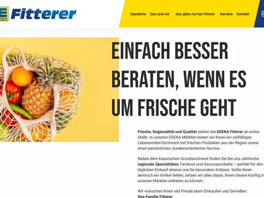 Die Startseite des Marktes