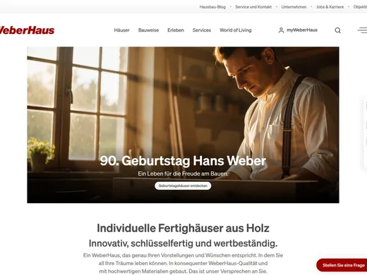 Die Startseite von weberhaus.de