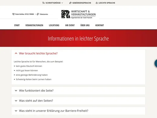 Informationen in leichter Sprache — aus der Kopfzeile erreichbar